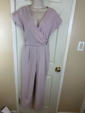 Express Lavender Wrap Jumpsuit with Side Ring Detail